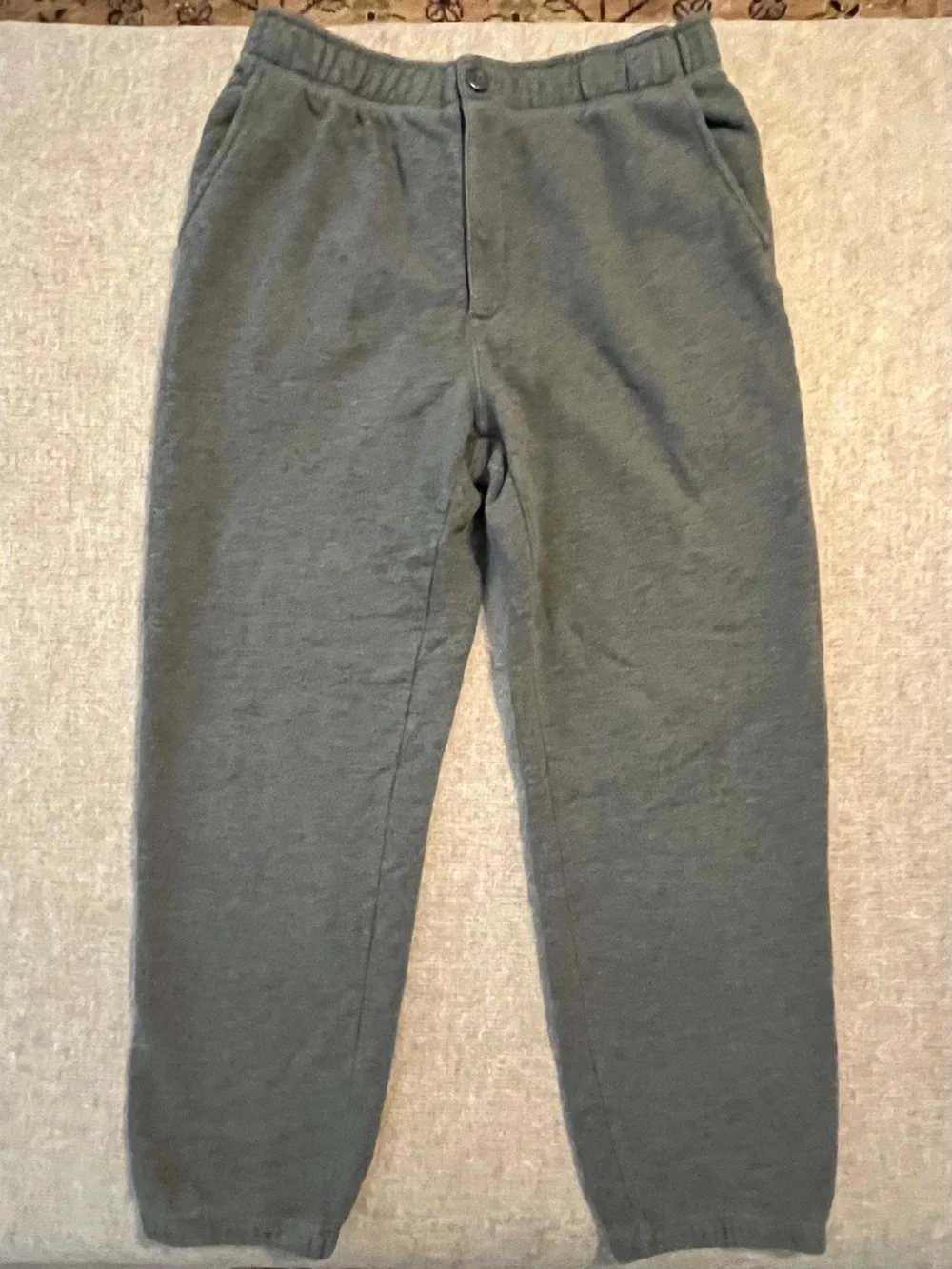 L.L.Bean Men’s Charcoal Gray Fleece Sweatpants Joggers Zip Pockets